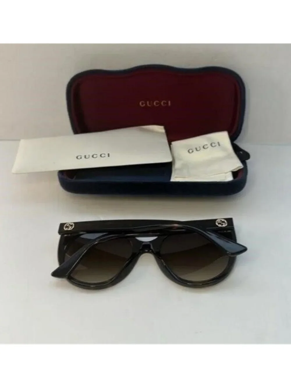New Authentic GUCCI  Acetate Cat Eye Sunglasses GG0325S Tortoise - Picture 3 of 12